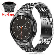 适用于三星 Galaxy Watch6代classic弧形5代七珠4代表带金属不锈钢表带40/44/45/47/43mm钢带替换带