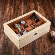 北欧白腊木实木质手表盒机械表带锁展示收纳箱手链首饰收藏整