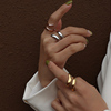 法式戒指情侣不掉色开口可调节欧美风酷帅蛇形指环钛钢镀金保色女
