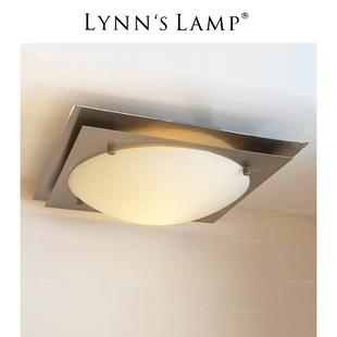 Lynn's立意 中古包豪斯吸顶灯 书房卧室简约现代衣帽间复古玻璃灯