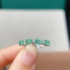 天然哥伦比亚祖母绿戒指，高品高净度满火彩3*5mm，925纯银镶嵌
