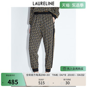 LAURELINE/洛瑞琳春季女装个性字母印花铅笔裤小脚长裤