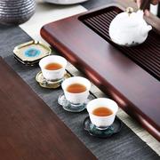 景泰蓝茶杯垫创意复古日式家用功夫茶道配件隔热防滑合金铜碟杯托