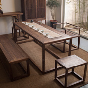 整装老榆木茶桌椅组合泡茶桌禅意实木，新中式茶台小户型茶桌茶室