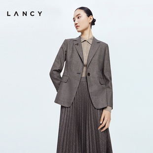 lancy朗姿羊毛西装，2022冬季收腰显瘦通勤通勤西服女士外套