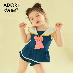 爱多尔2023夏季女童分体泳衣中大童宝宝公主款小裙儿童游泳衣