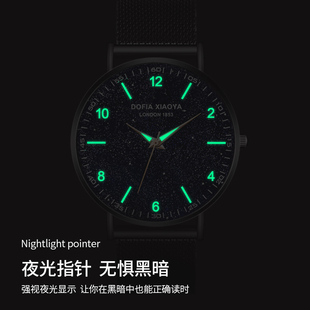 新概念(新概念)超薄瑞士手表，男潮流学生，机械防水夜光石英男士手表2019