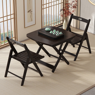 楠竹折叠桌子椅子餐桌家用小户型饭桌椅户外便携简易方桌阳台摆摊