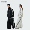 cansnow罐头滑雪服套装黑白条纹男款女款专业防水压胶滑雪裤外套