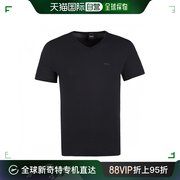 香港直邮Hugo Boss雨果博斯男士短袖T恤黑色圆领徽标休闲运动