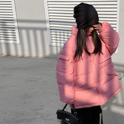 韩国童装儿童羽绒服学生，青少年洋气冬装中长款加厚面包服工装外套