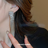 银针锆石t形流苏耳环，欧美冷淡风，设计感长款耳钉耳坠轻奢气质耳饰