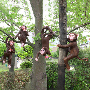 户外花园庭院仿真猴子，摆件玻璃钢动物雕塑模型，园林装饰品公园摆设