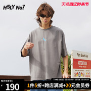 H5LY NO7海洋鲨鱼印花圆领女装情侣装上衣男短袖t恤女holynumber7