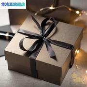 礼物盒包装纸加丝带送老公，生日礼物包装盒男友大号仪式感精致空盒