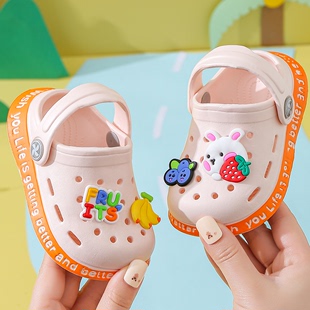 儿童凉拖鞋夏季2022小童洞洞，鞋包头婴幼儿，防滑软底女宝宝拖鞋