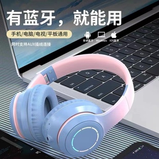 2023a无线头戴式蓝牙耳机重低音运动大耳罩可折叠手机电脑通