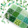 绿色系玻璃透明双拼果冻串珠diy手作散珠材料包手链饰品配件