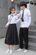 班服夏季套装高中生学院风，学生毕业校服情侣装小众，设计感女生裙子