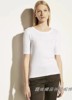 女士外贸v*ce白色，黑色圆领简约匹马棉，莫代尔舒适夏季短袖t恤衫