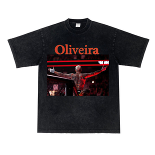 奥利维拉 Oliveira 原创UFC拳击美式重棉做旧街头复古长袖短袖T恤