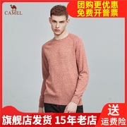 Camel骆驼秋季套头毛衣圆领修身型男士常规韩版针织衫DAH425054.