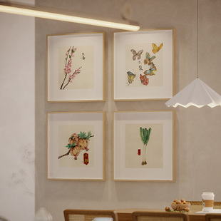 李知弥24节气组合新中式客厅装饰日式沙发背景墙挂画三联餐厅壁画