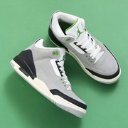 Jordan Retro 3 叶绿素 手稿灰绿高帮男子运动板鞋