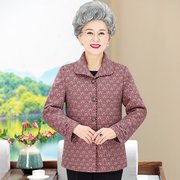 中老年人衣服女奶奶，秋装外套老太太翻领上衣妈妈，装唐装春秋毛呢