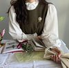 韩国女装therosebay2022秋冬款，宫廷长袖蕾丝小立领衬衫