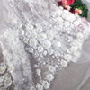 欧式华丽钉珠立体缎面花朵蕾丝面料亮片布料绣花布料婚纱礼服布料