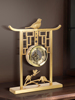 定制中式时钟客厅家居桌面座钟个性创意摆件大号机械台钟全铜台式