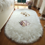 白色仿羊毛长毛绒椭圆形，沙发垫卧室床前毯阳台，飘窗毯时尚茶几地毯