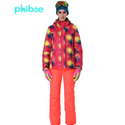 跨境PHIBEE菲比小象滑雪服女男情侣款加厚套装两件套冲锋衣裤