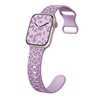 适用iWatch9豹纹硅胶苹果手表带applewatch876se纯色运动软表带女