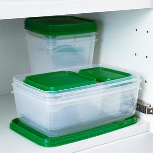 冰箱塑料食品收纳盒子加热微波透明长方17件套盒储物可炉形装保鲜