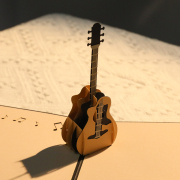 生日立体贺卡音乐创意礼物3d造型吉他纸雕高档送男生卡通风格小卡片