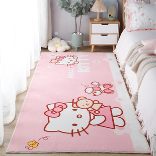 卡通哈喽Kitty猫地毯可爱卧室儿童房床边毯短毛绒幼儿园爬行地垫