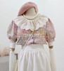 娃娃领上衣2024夏季韩国女装甜美蕾丝油画系刺绣温柔扎染短款衬衫