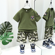 儿童迷彩服套装男童夏令营特种兵军装女童警官服小学生军训演出服