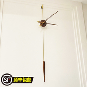 现代简约客厅西班牙挂钟，极简装饰创意艺术时钟，个性家用挂墙静音表