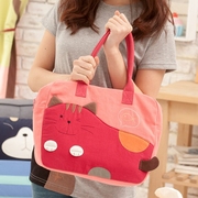 台湾啵啵猫 胖胖的身影手提包拼布包帆布包 可爱猫咪公文包110307