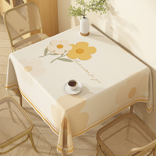 方桌桌布防水防油防烫免洗pvc茶几布家用(布家用)小清新ins风正方形餐桌布