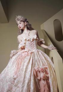 罗西娅颂礼尾款 设计Lolita花嫁华丽成人礼服婚纱粉色八团