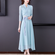 汉服连衣裙女改良日常可穿中国风复古年轻款少女2022年连衣裙