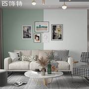 卧室温馨墙纸自粘莫兰迪，绿色壁纸客厅沙发，电视背景墙壁纸防水防潮
