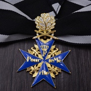 蓝马克思勋章项链德国马耳他铁，十字徽章橡树叶，普鲁士奖章军迷配饰