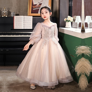 女童高端礼服公主裙生日气质小女孩花童婚纱儿童主持人钢琴演出服