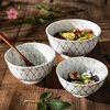 樱之歌日本碗三件套日式餐具套装吃饭碗家用釉下彩碗碟可微波