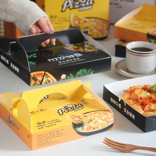 一次性披萨打包盒6789寸手提披萨袋外卖比萨盒pizza三角包装盒